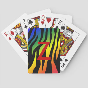 Baralho Impressão de Zebra Arco-íris