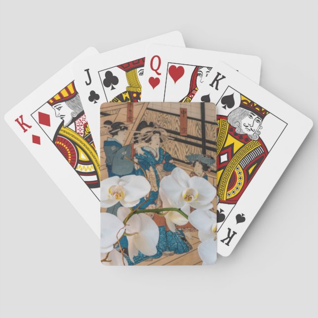 Baralho Impressão do japonês com os cartões de jogo da (Verso)