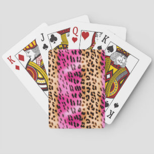 Baralho Impressão do Leopardo Rosa-Girassol