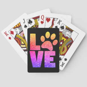 Baralho Impressão do Rainbow Sparkle Love Paw