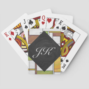 Baralho Impressão do verde amarelo de Mondrian Brown