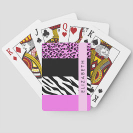 Baralho Impressão Leopardo, Impressão Zebra, Rosa, Seu Nom