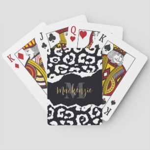 Baralho Impressão Leopardo Preto e Branco