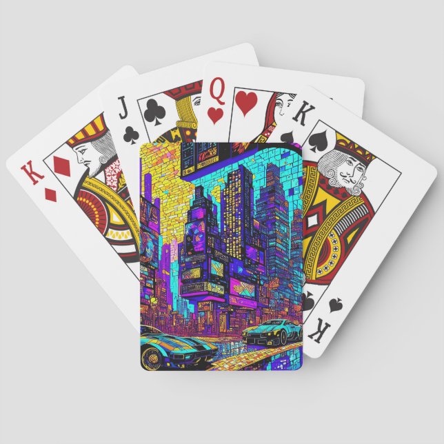 Baralho Impressionante Mosaico, Vidro Escondido Neon Cyber (Verso)