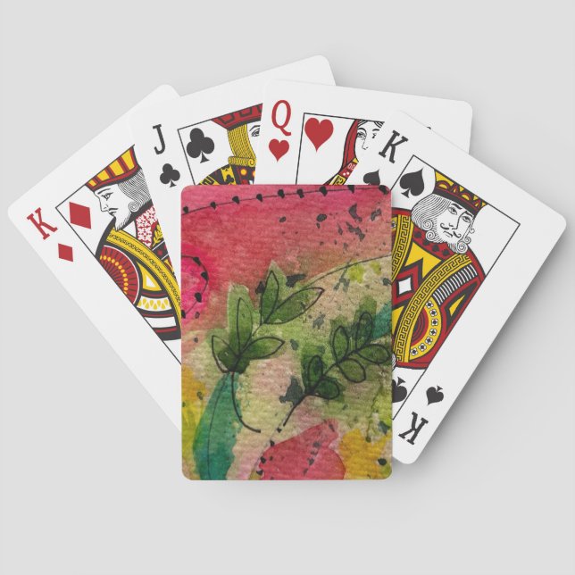 Baralho Impressionismo De Abstrato De Aquarelas E Tintas (Verso)