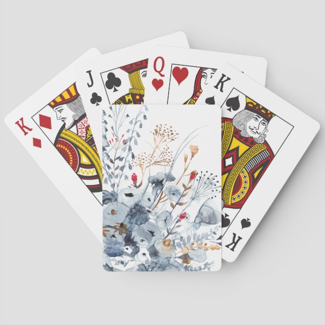 Baralho Indigo & Ochre - Flores de Aquarela (Verso)