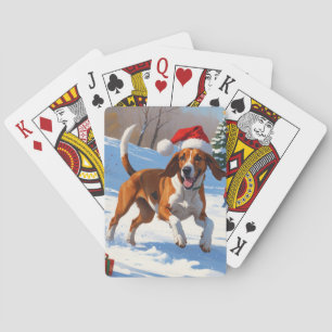 Baralho Inglês Americano Foxhound Natal Festivo Neve