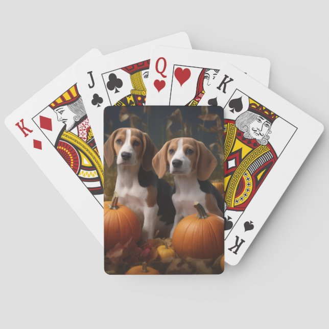 Baralho Inglês Americano Foxhound Puppy Autumn Delight (Verso)