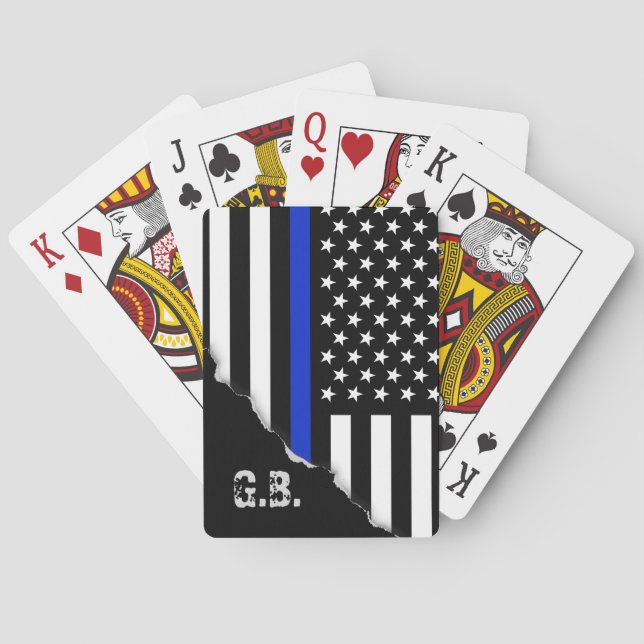 Baralho Iniciais finamente para fora rasgadas do costume (Verso)