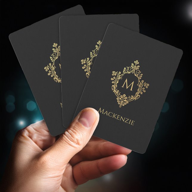 Baralho Inicial Maiúscula Preta Dourada Elegante Crista Vi (Criador carregado)