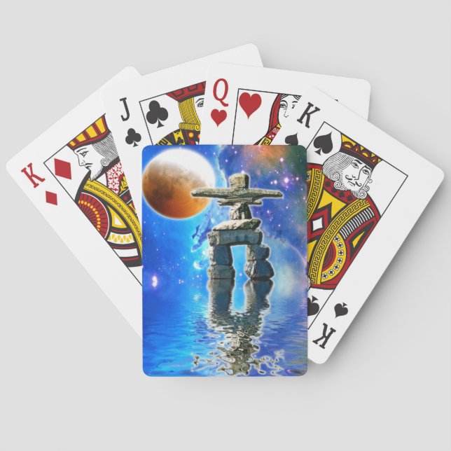 Baralho Inuit Nativo Americano Eskimo Inukshuk (Verso)