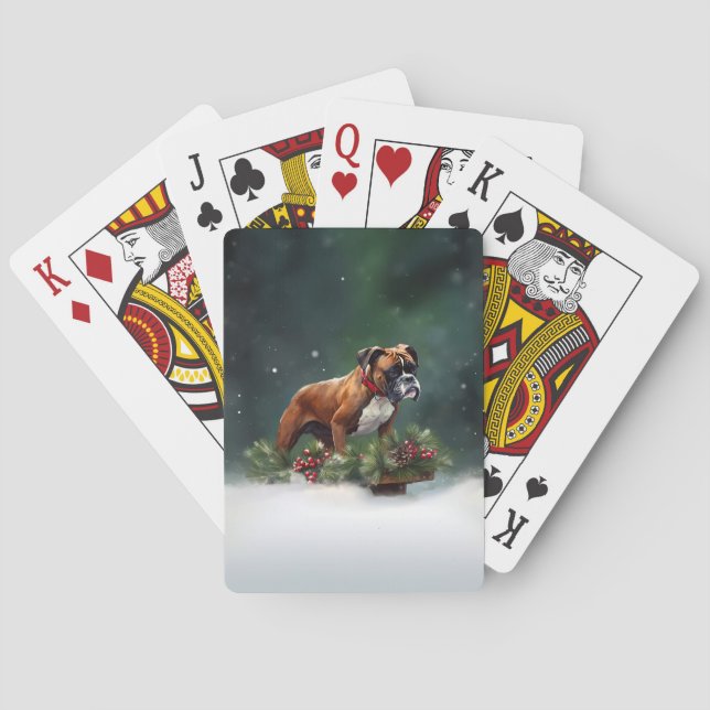 Baralho Inverno de neve de Natal Boxer (Verso)