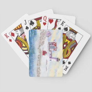 Baralho Inverno em Nubble LIghthouse em Maine Jogando Cart