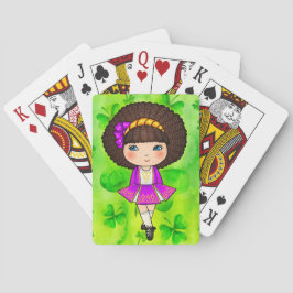 Baralho Irlandesa dançando de vestido violento