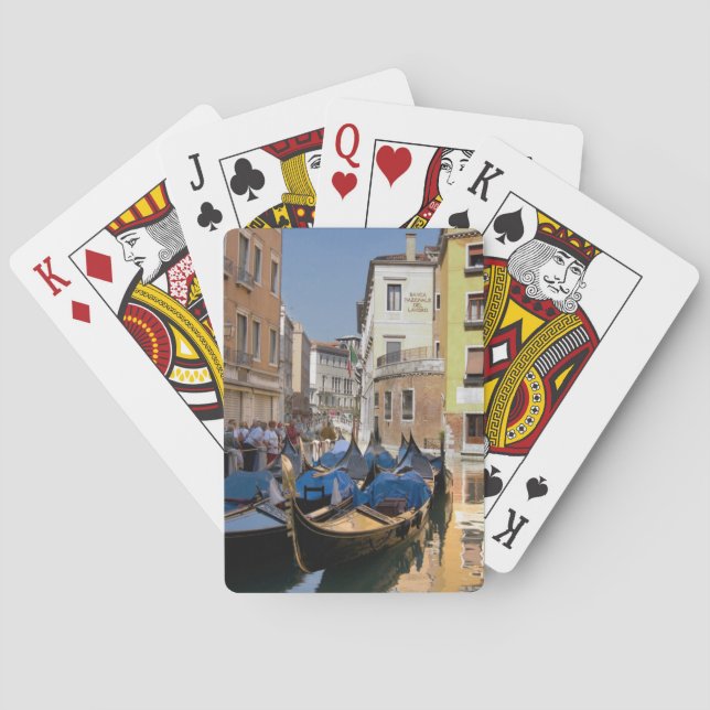 Baralho Itália, Veneza, gôndolas ancoradas ao longo do can (Verso)