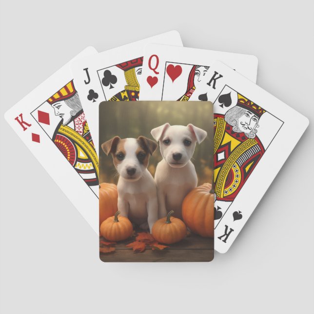 Baralho Jack Russell Puppy Autumn Delight Pumpkin (Verso)