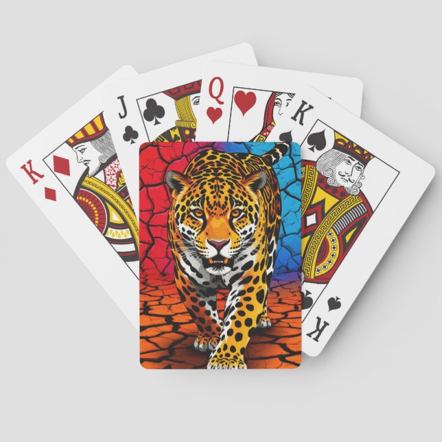 Baralho Jaguar em Fundo de Terra Rachada (Verso)