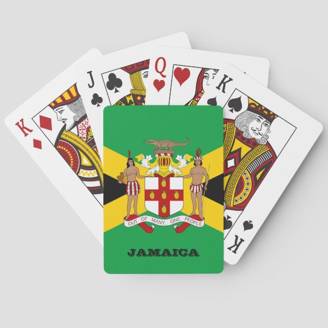 Baralho Jamaican Flag Games, Jamaica Jogando Cartas (Verso)