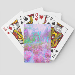 Baralho Jardim Abstrato de Rosa Impressionista e Turquesa