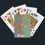 Baralho Jardim de Fazenda de Gustav Klimt com girassóis<br><div class="desc">Jardim de Fazenda de Gustav Klimt com Girassóis Jogando Cartões.</div>