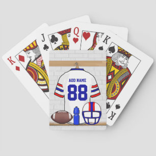 Baralho Jérsei azul vermelho branco personalizado do