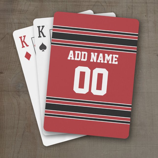 Baralho Jérsei de equipe com nome e número feitos sob (Personalized Playing Cards - Sports Jersey Design)