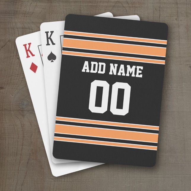 Baralho Jérsei de equipe com nome e número feitos sob (Personalized Playing Cards - Sports Jersey Design)