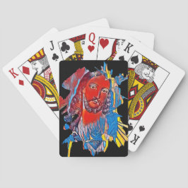 Baralho Jesus Cristo Enfrentado Cardíaco Sagrado Arte Abst