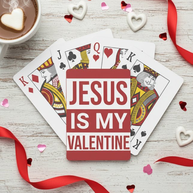 Baralho Jesus é minha fé cristã Namorados (Jesus Is My Valentine Christian Faith Poker Cards)