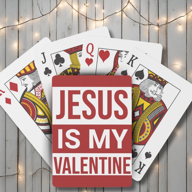 Baralho Jesus é minha fé cristã Namorados (Jesus Is My Valentine Christian Faith Playing Cards)