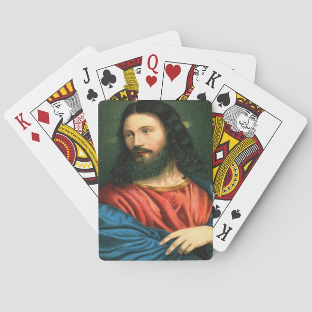 Baralho Jesus jogando cartas (Verso)