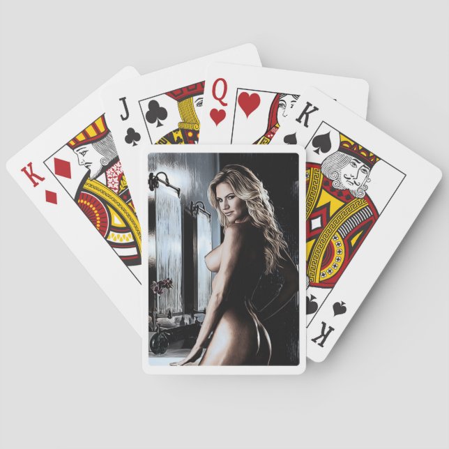Baralho Jeu de cartes ,Femme nue vue de 3/4  (Verso)