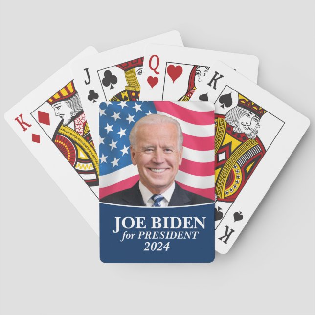 Baralho Joe Biden 2020 para Presidente Foto e Bandeira (Verso)