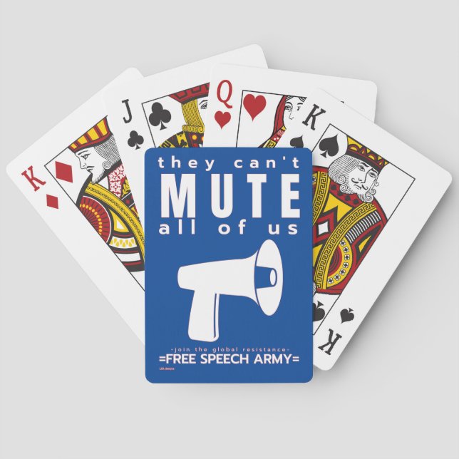 Baralho jogando cartas "ELES NÃO PODEM MUDAR..." (Verso)