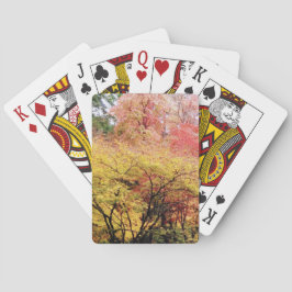 Baralho Jogando cartas em cores do outono