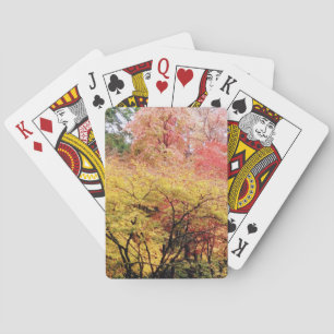 Baralho Jogando cartas em cores do outono