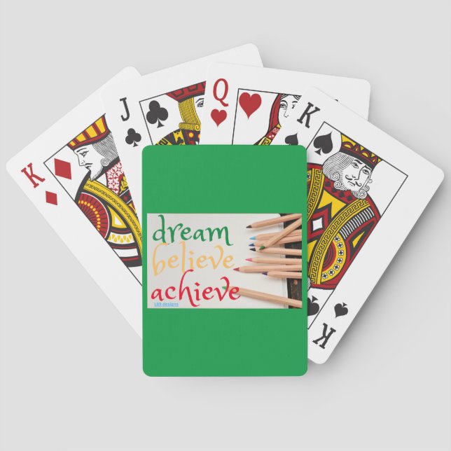 Baralho jogando cartas "SONHO, ACREDITE..." (Verso)