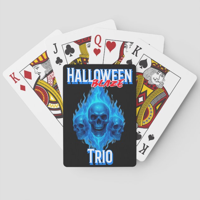 Baralho Jogando cartas - Trio de Blazes do Halloween (Verso)