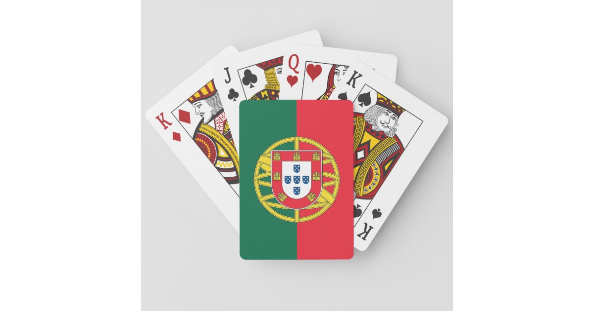 Cartão Mapa e bandeira de Portugal