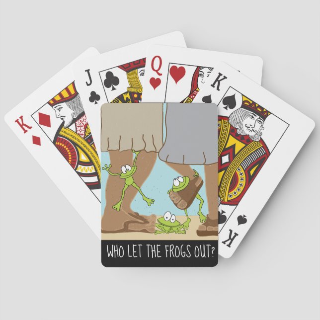 Baralho Jogando Cartões Engraçados Quem deixou os sapos sa (Verso)