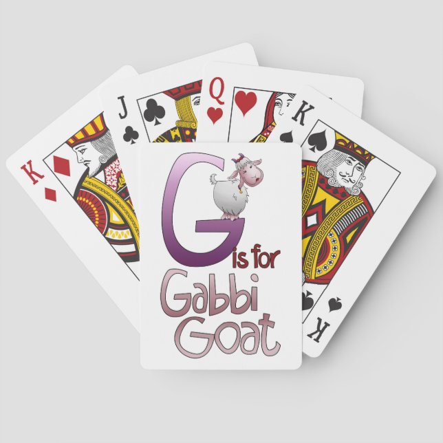Baralho Jogando Cartões, G é para Gabbi Goat (Verso)