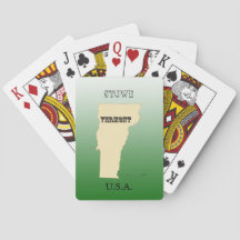 Jogando Cartões - Mapa do Estado de Vermont com a