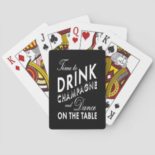 Baralho Jogando Cartões para Beber Champanhe