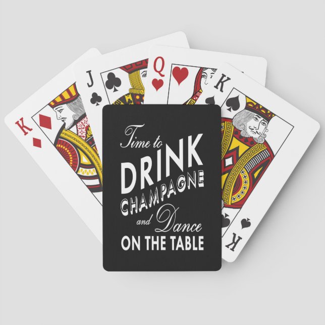 Baralho Jogando Cartões para Beber Champanhe (Verso)