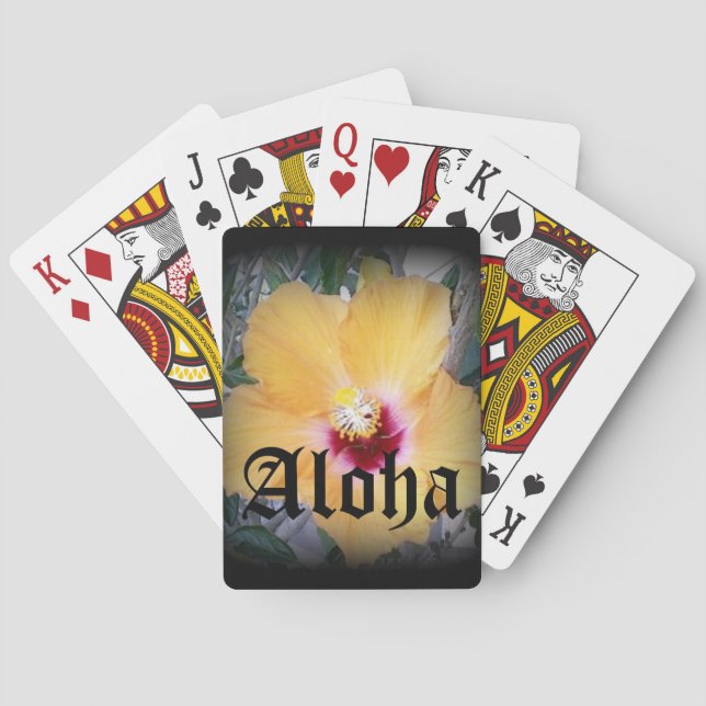 Baralho Jogando Cartões Tema Havaiano (Verso)