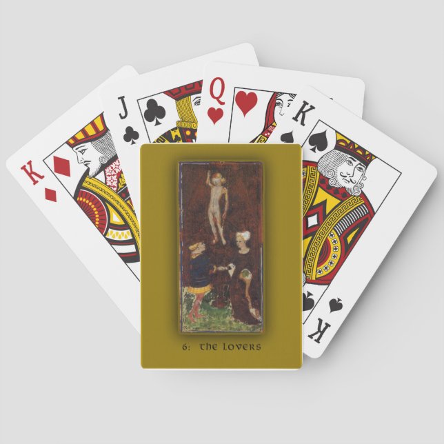 Baralho Jogando Cartões Visconti-Sforza Tarot Os Amantes (Verso)