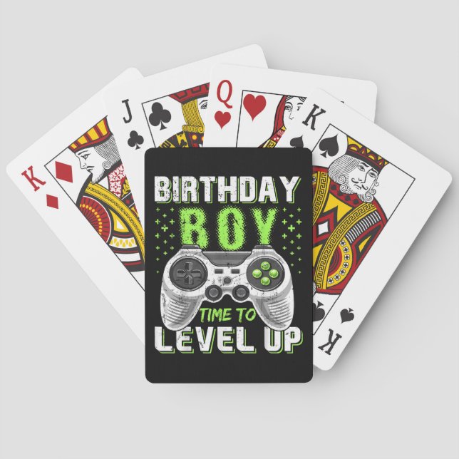 Baralho Jogo de Vídeo do Birthday Boy Level Up (Verso)