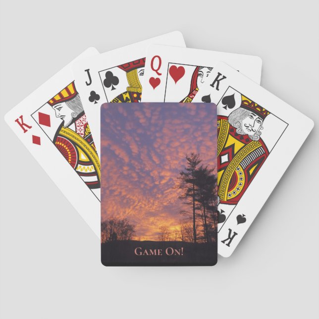 Baralho Jogo Sobre A Linda Foto Das Nuvens Do Sol (Verso)