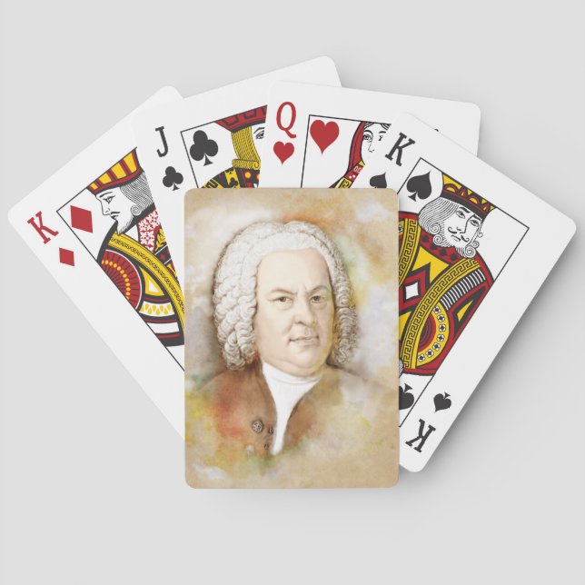 Baralho Johann Sebastian Bach Portrait em beige (Verso)