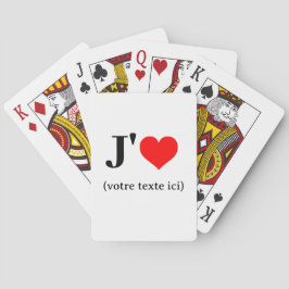 Baralho Jouer aux cartes J'aime (votre texte ici)